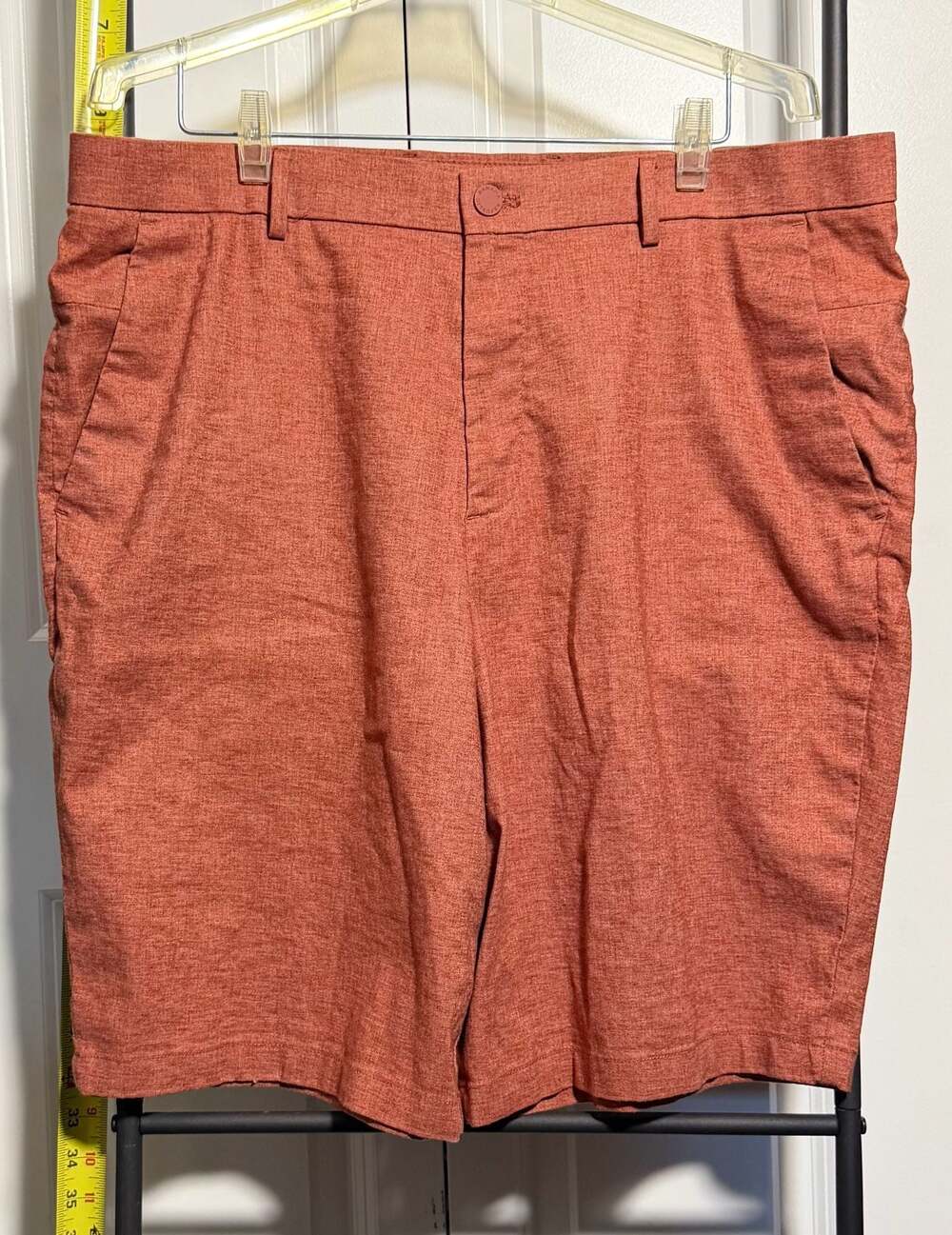 Banana Republic 11 Inch Short Men's Size 38 Clay Red Heathered‎ Flat Front